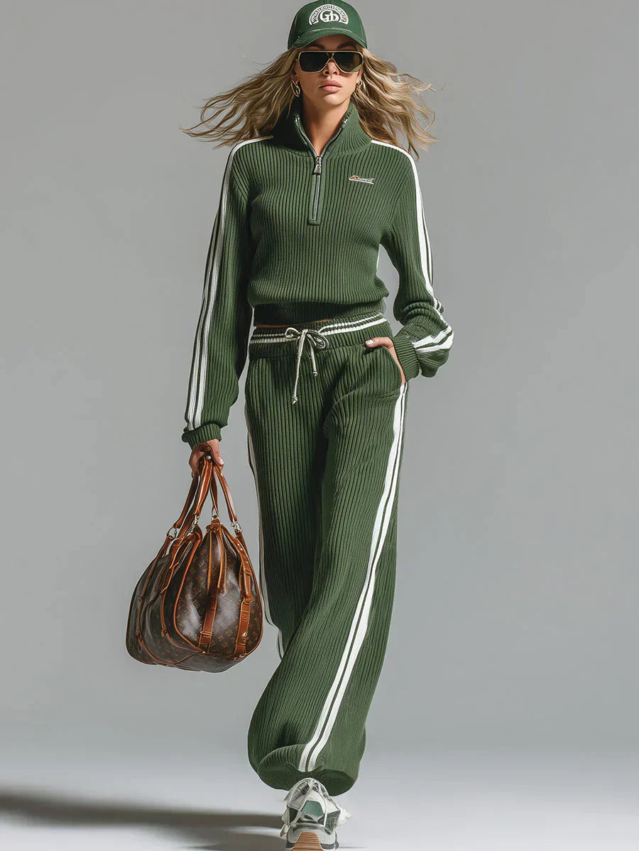 Joanna - Ensemble sport deux pièces rayé chic 
