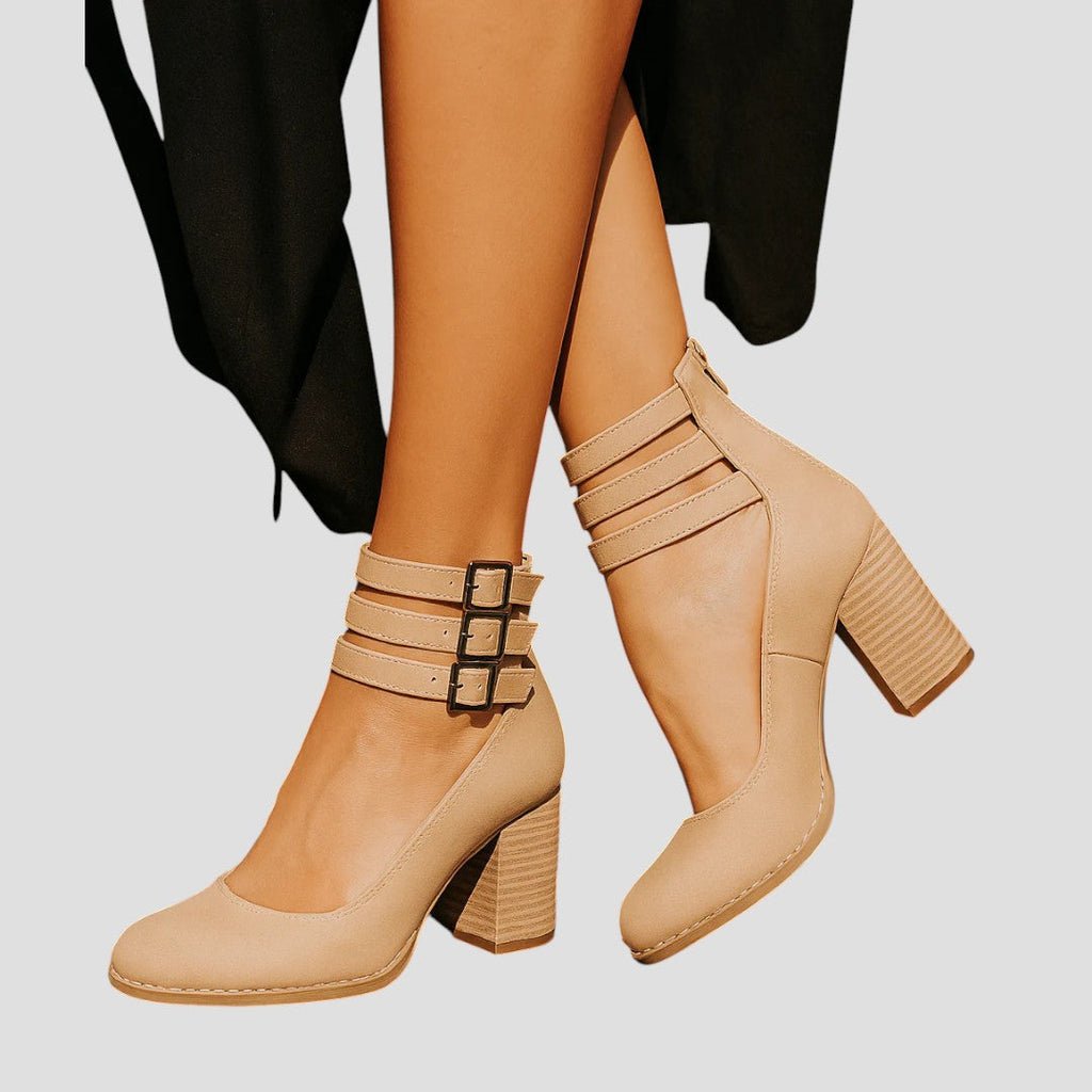 SONIA™ | Elegant ankle boots with a retro heel and double strap