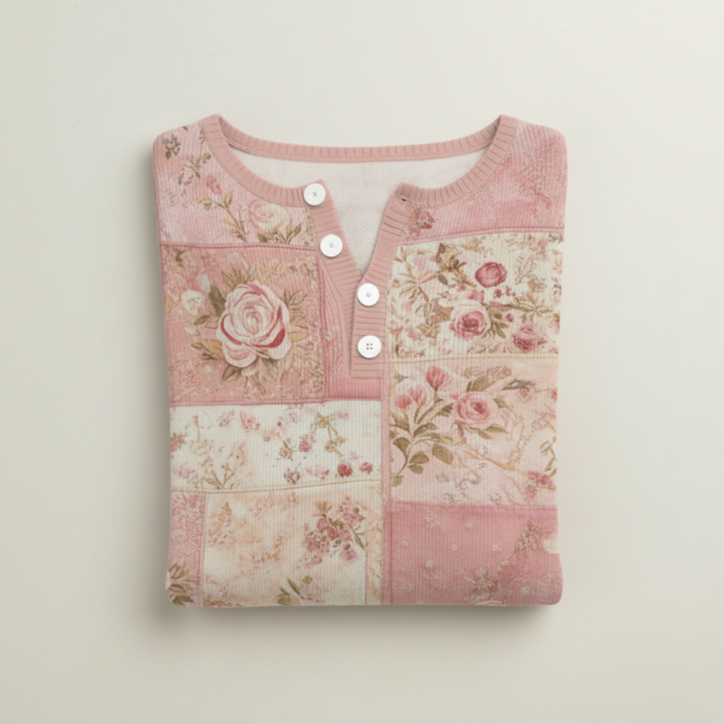 Nora | Christmas Sweater with Patchwork Print 