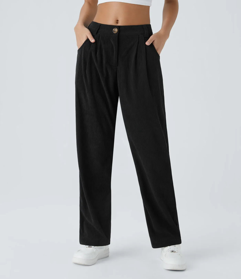 Annette | Comfortabele Broek Met Middelhoge Taille, Ritssluiting Et Zijzakken