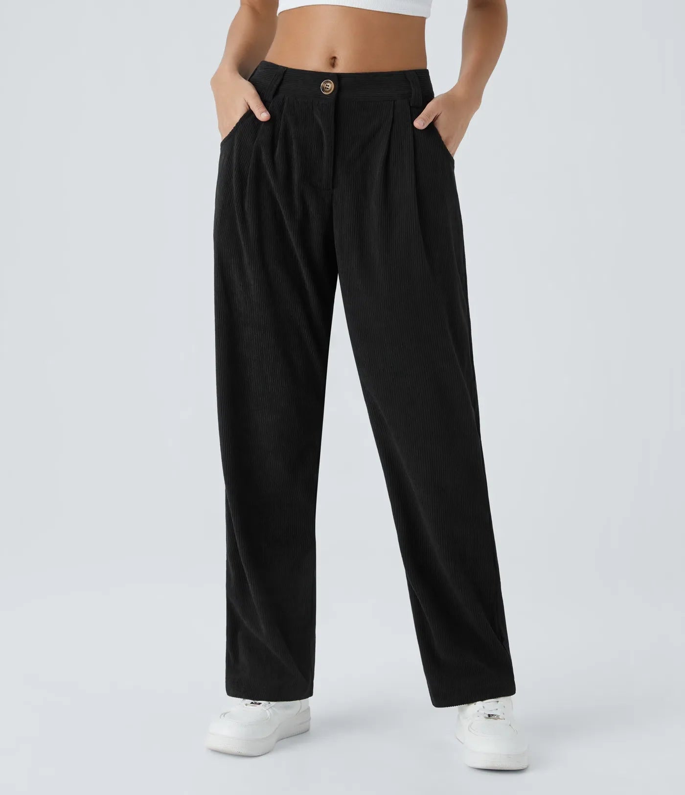 Annette | Comfortabele Broek Met Middelhoge Taille, Ritssluiting Et Zijzakken