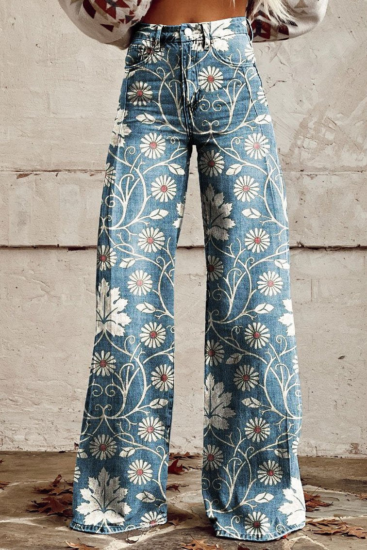 Elodie | Pantalon large vintage Daisy Bloom