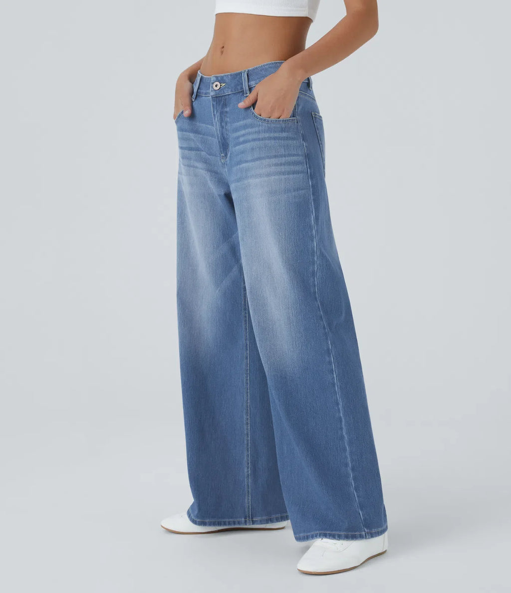 Linda | Comfortabele Jeans Met Handige Ritszakken &amp; Losvallende Elegante Pijpen