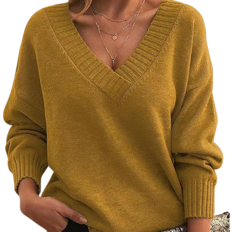 Luxe cashmere sweater with V-neck Perfect for everyday use