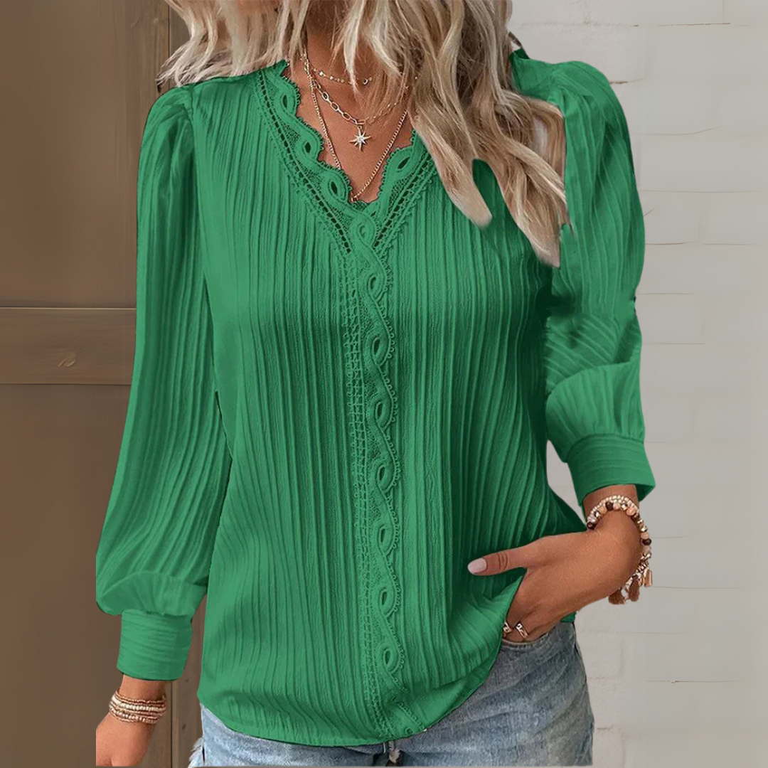 Maria™ | Chemisier élégant style Ibiza avec détails en dentelle