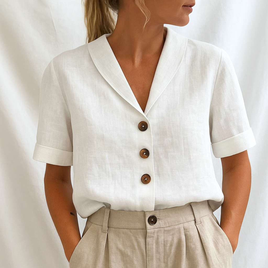 Marie™ | Elegant solid color blouse