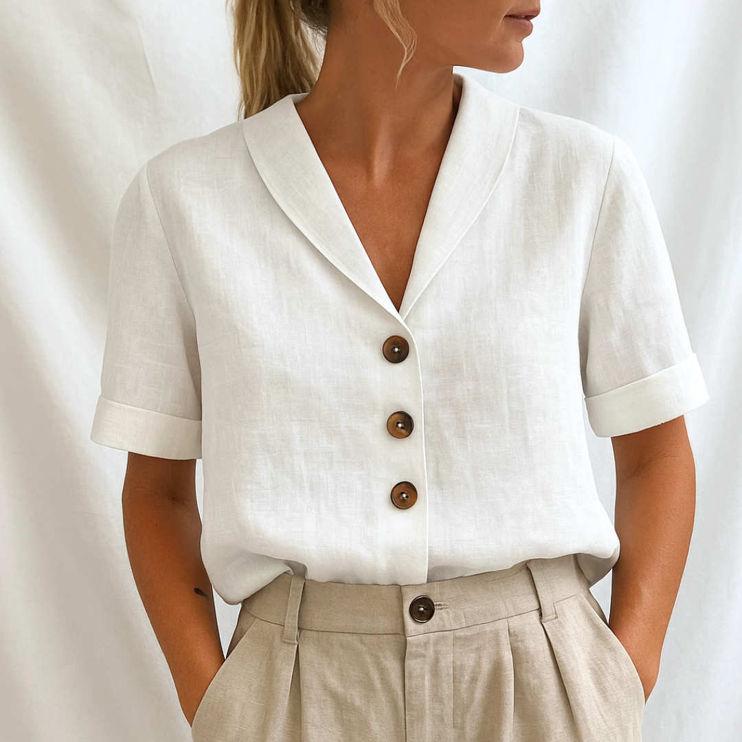 Marie™ | Elegant solid color blouse