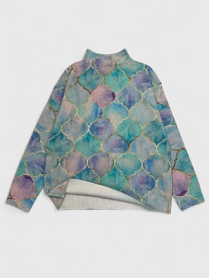 Aurora | Pull à col roulé en maille douce dégradée