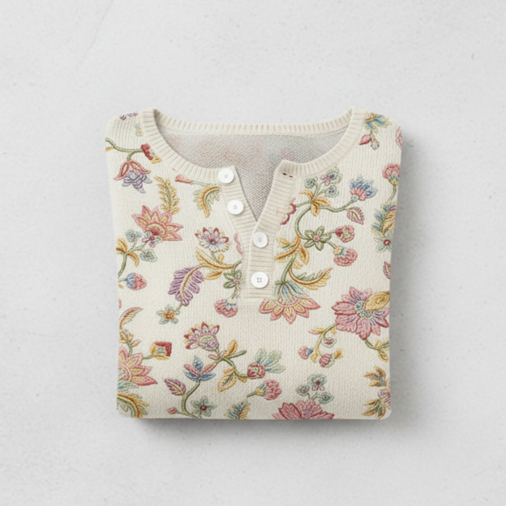 Nora | Christmas Sweater with Patchwork Print 