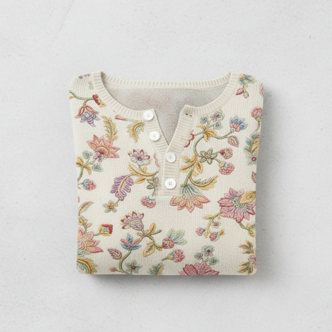 Nora | Christmas Sweater with Patchwork Print 