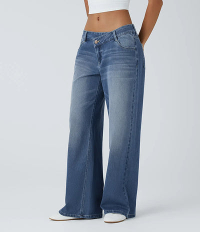Sophie | Comfortabele Wide Leg Jeans Met Elegante Pasvorm & Handige Ritszakken