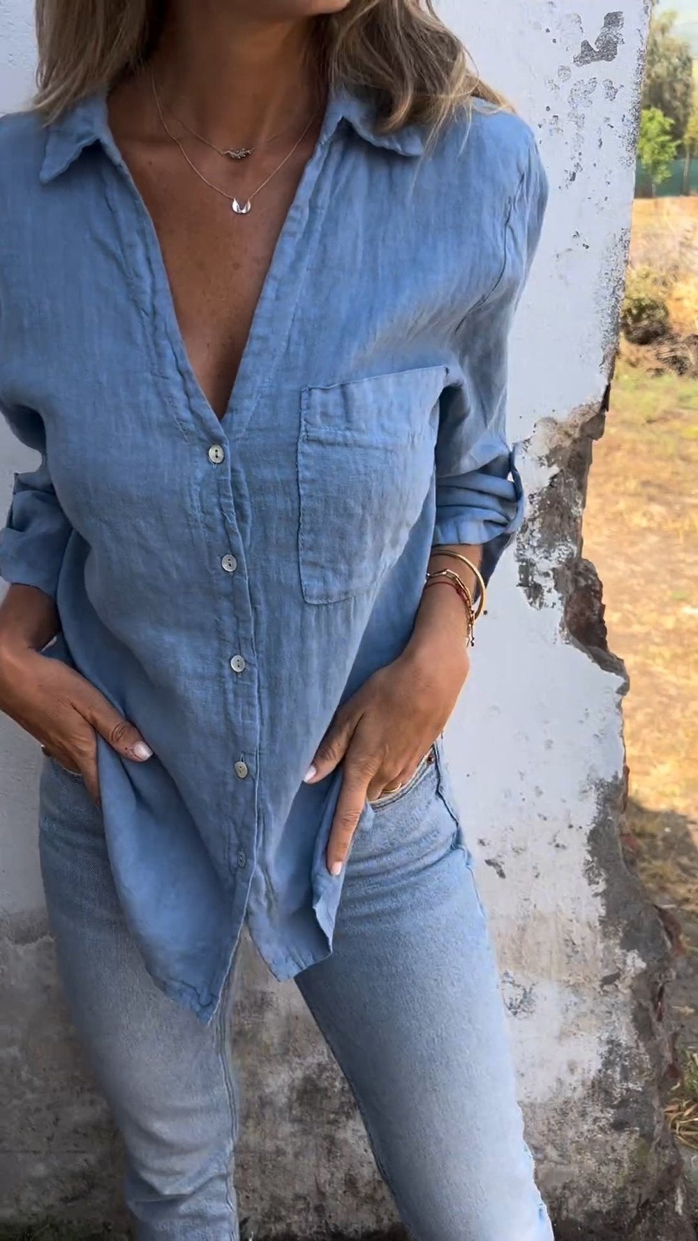 Lisette™ | Lightweight Ibiza-style shirt blouse