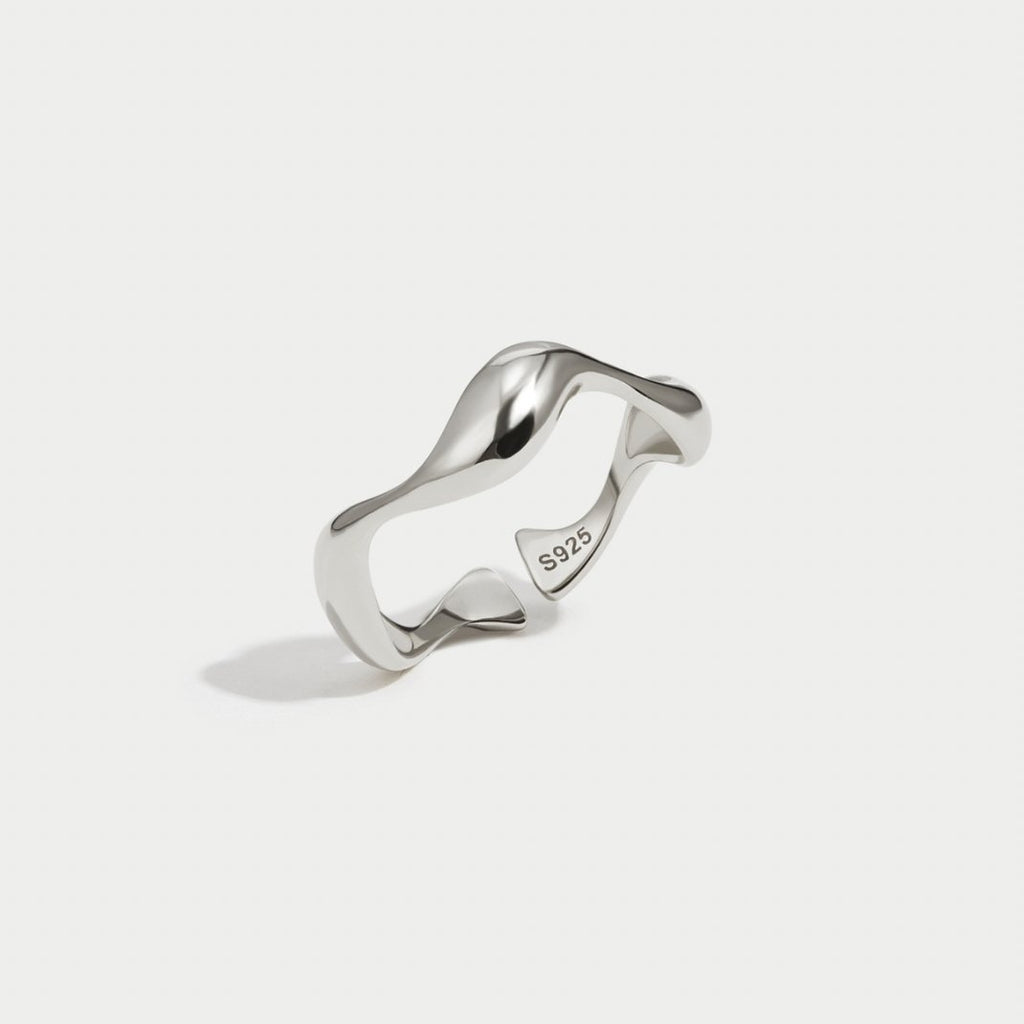 Bague vague argentée