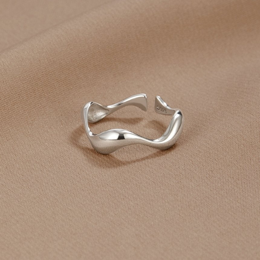 Bague vague argentée