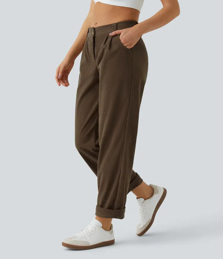 Annette | Comfortabele Broek Met Middelhoge Taille, Ritssluiting Et Zijzakken