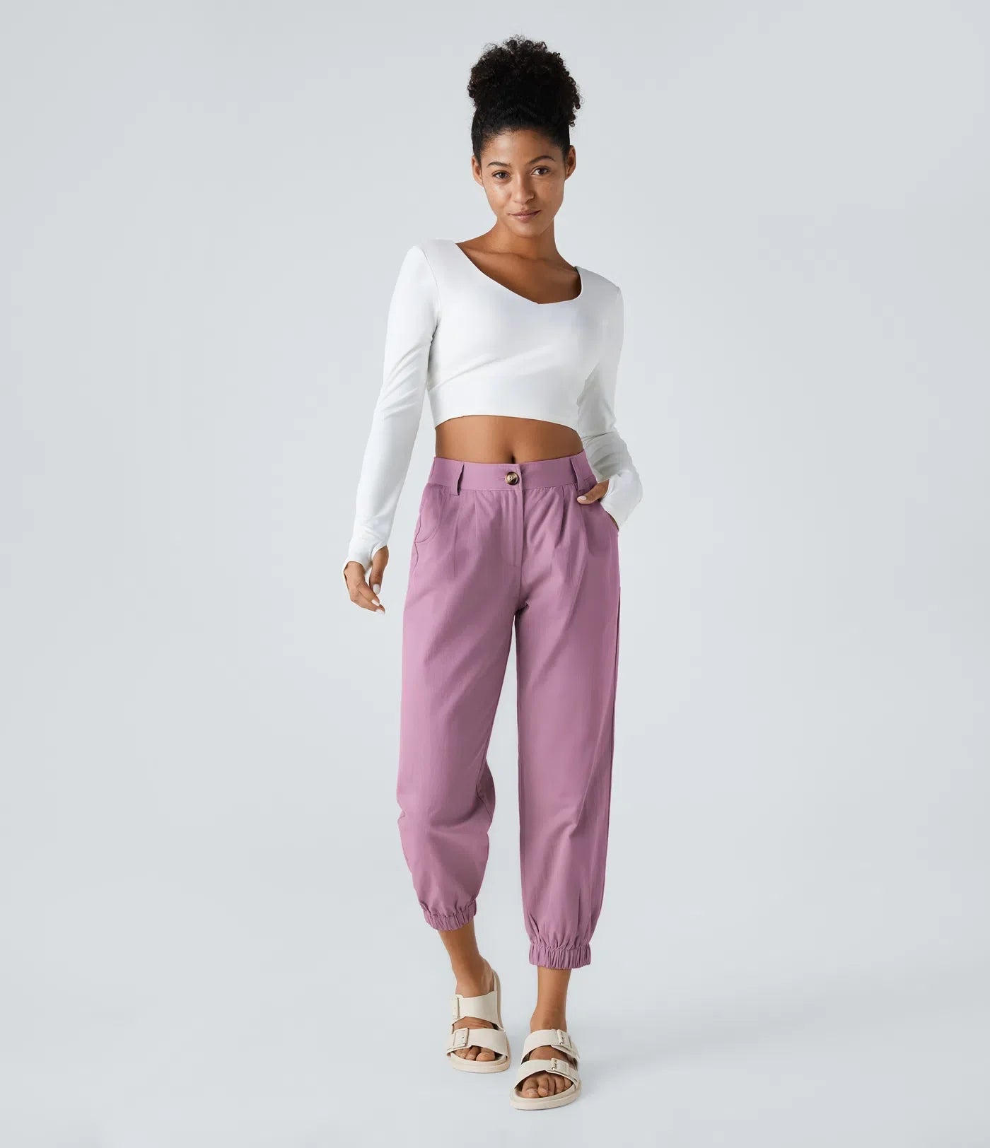 Marianne | Katoenen Broek avec Knopen, Rits et Praktische Zakken