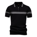 Milan™ | Modern men's polo shirt with zip and contrast stripes