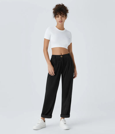 Annette | Comfortabele Broek Met Middelhoge Taille, Ritssluiting En Zijzakken