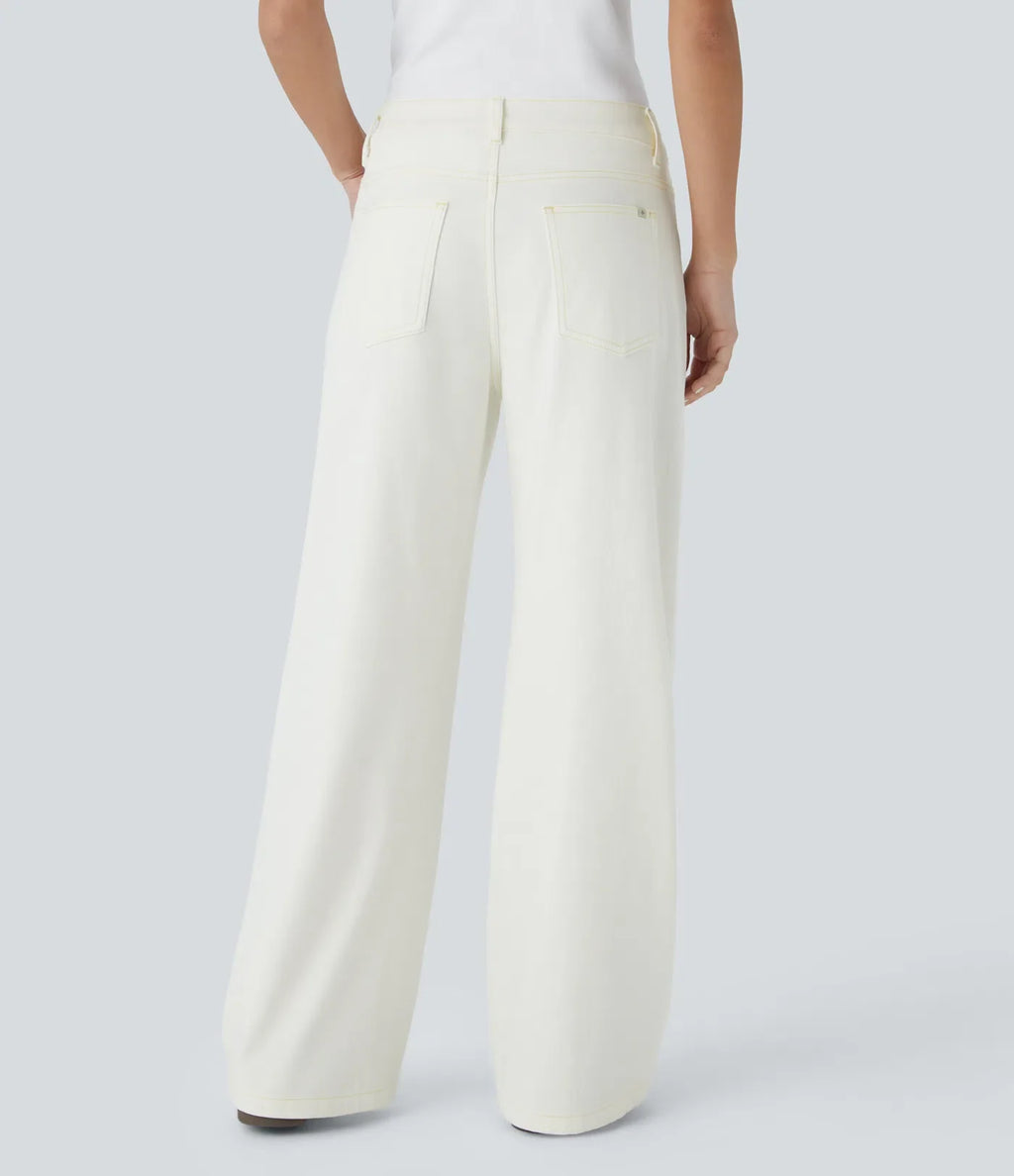 Linda | Comfortabele Jeans Met Handige Ritszakken &amp; Losvallende Elegante Pijpen