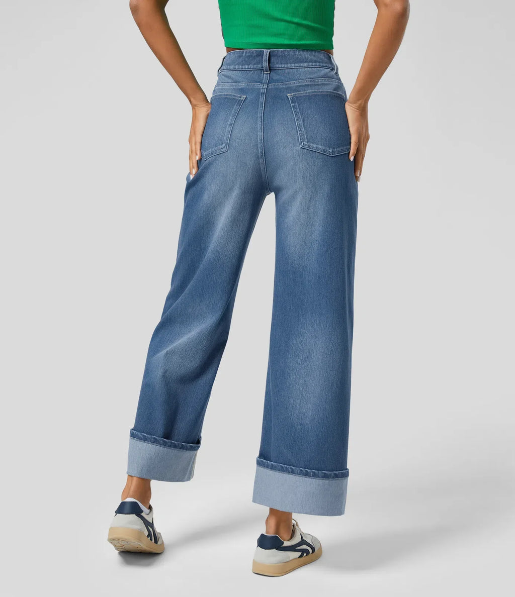 Manouk | Wijde Jeans Met Hoge Taille &amp; Comfortabele Fit