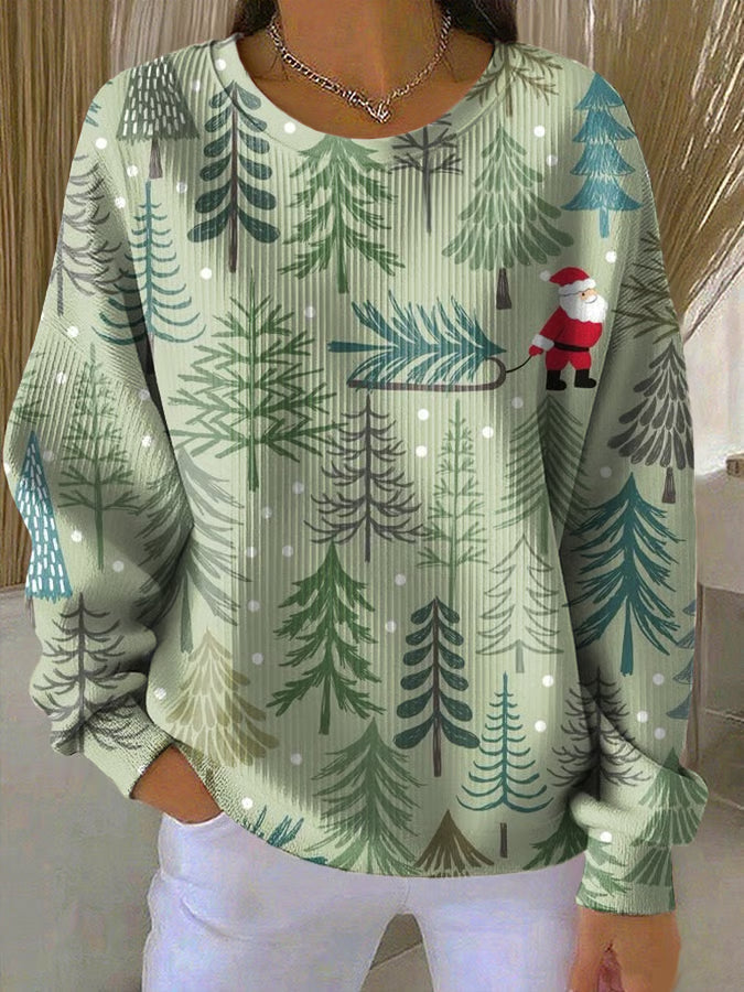 Fenna - Kersttrui met dennenprint 