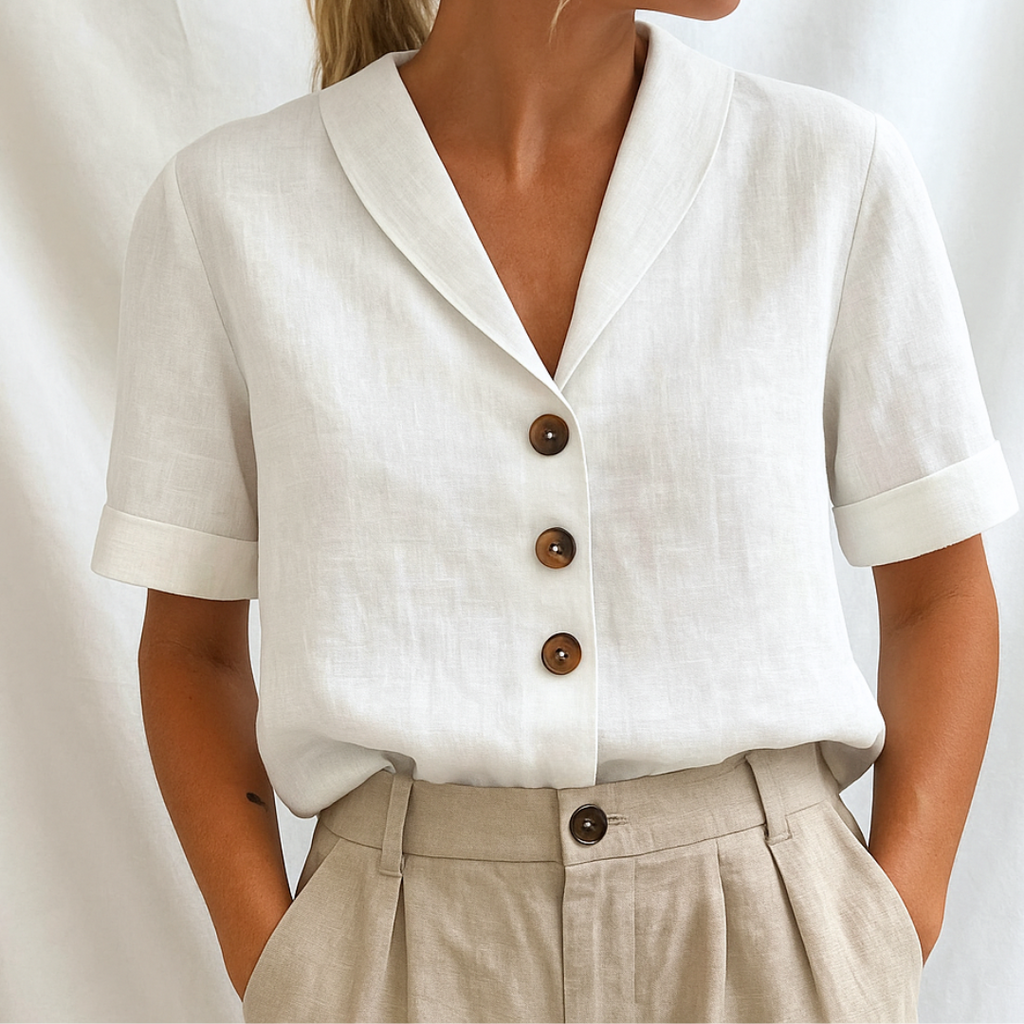 Marie™ | Elegant solid color blouse
