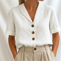 Marie™ | Elegant solid color blouse