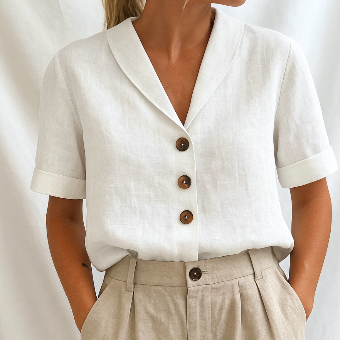 Marie™ | Elegant solid color blouse