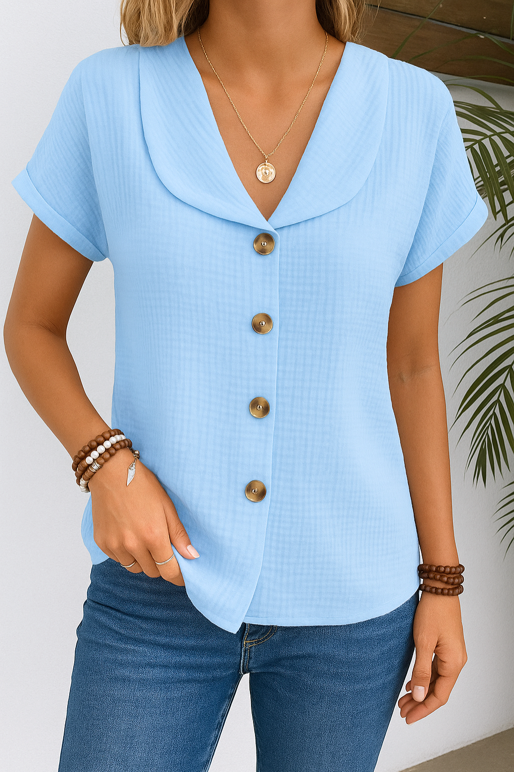 MARIJKE™ | ELEGANCE BLOUSE WITH COLLAR AND BUTTONS