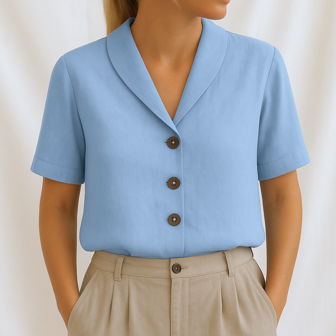 Marie™ | Elegant solid color blouse