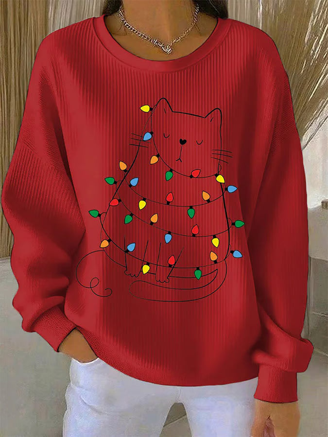 Saar - Kersttrui met kattenmotief 
