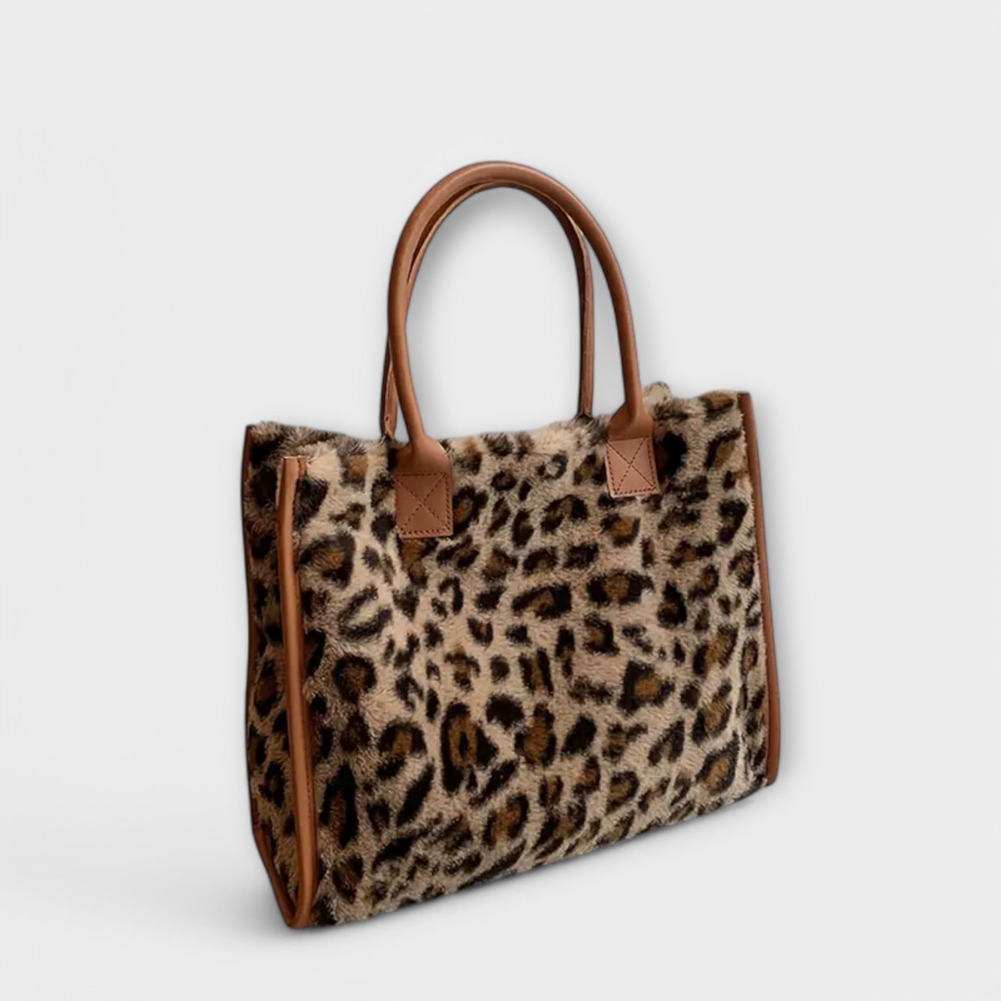 Sac élégant en peluche léopard