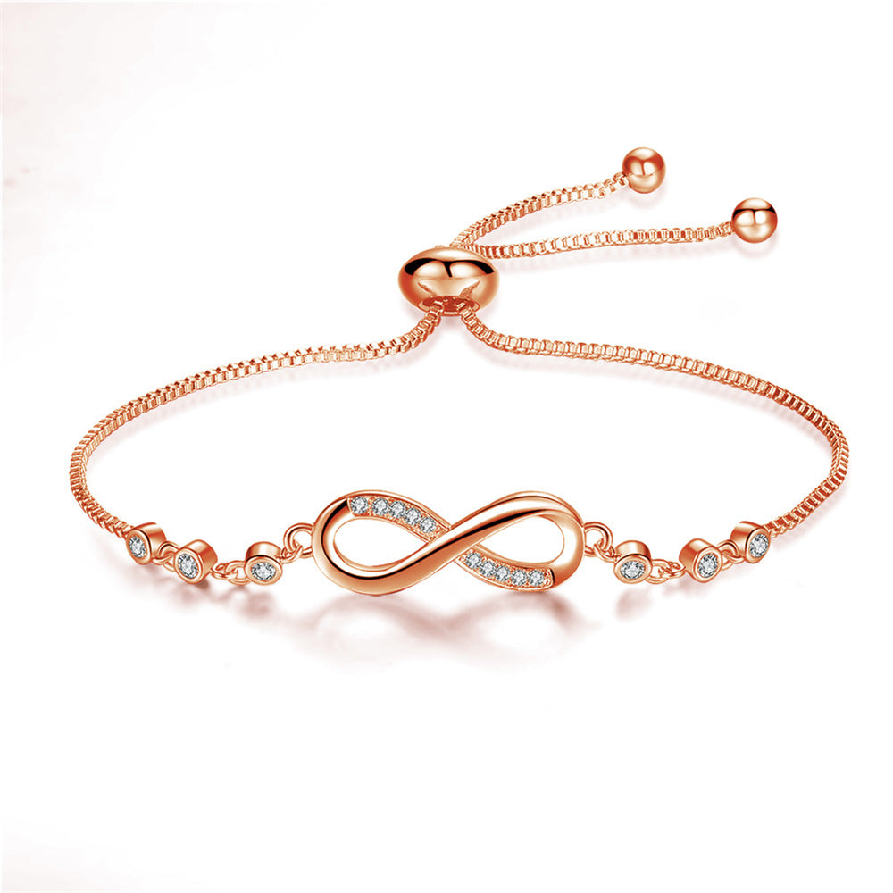 Silver Adjustable Bracelet with Infinity Symbol 