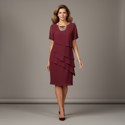 Arya - Chiffon dress with layered cut