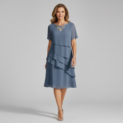 Arya - Chiffon dress with layered cut