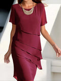 Arya - Chiffon dress with layered cut