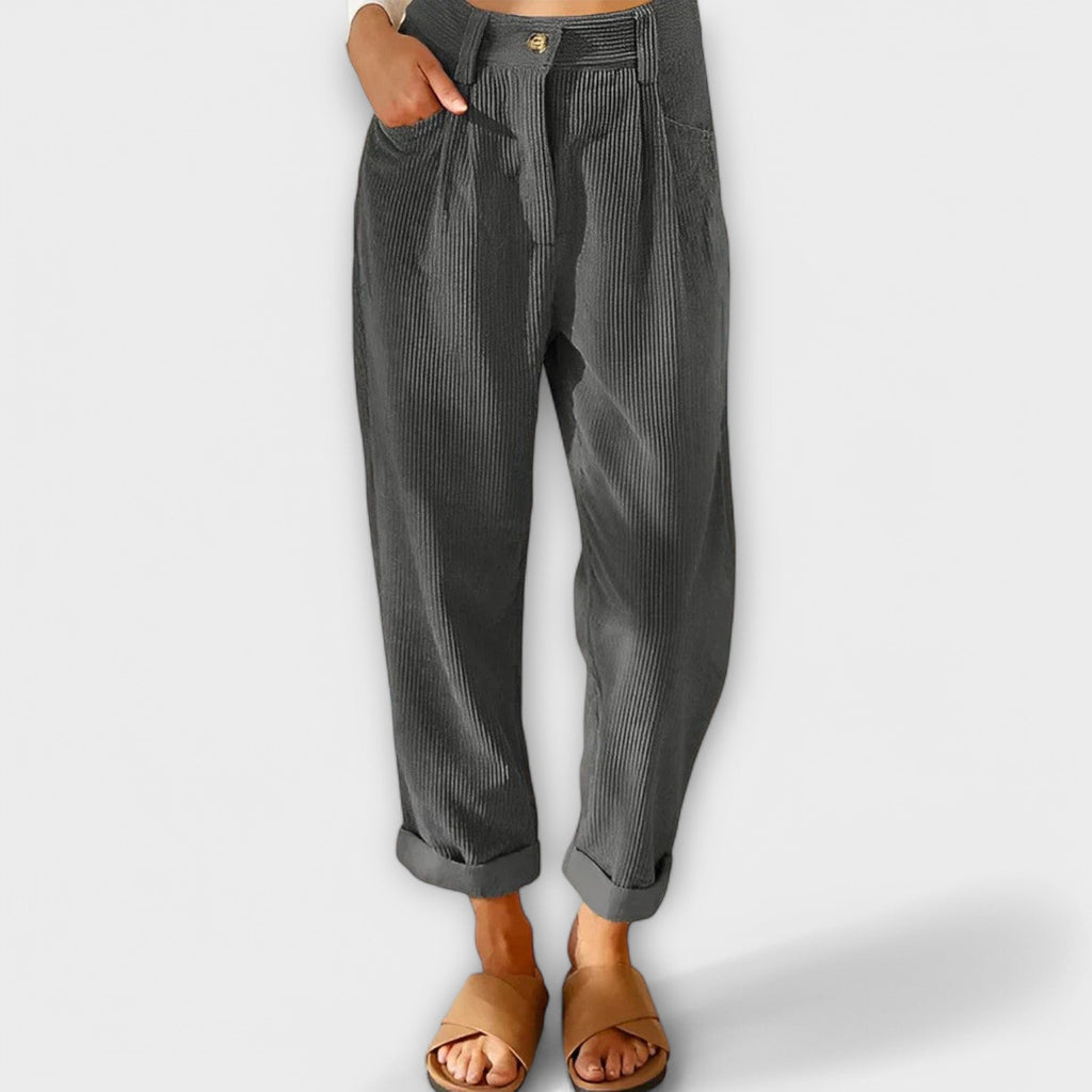 Jana - Pantalon en velours côtelé moderne