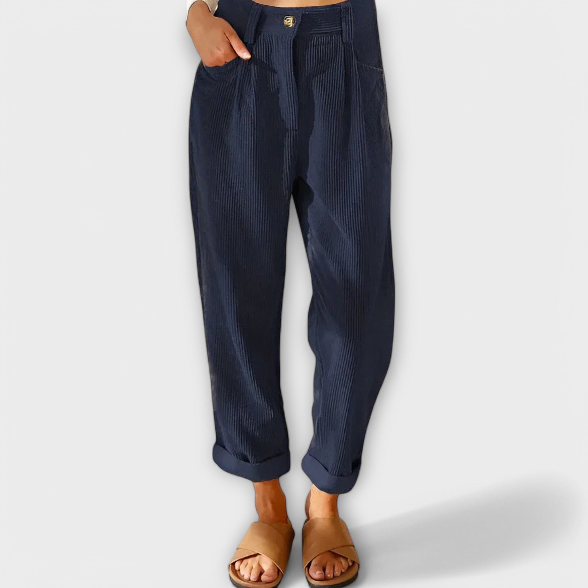 Jana - Pantalon en velours côtelé moderne