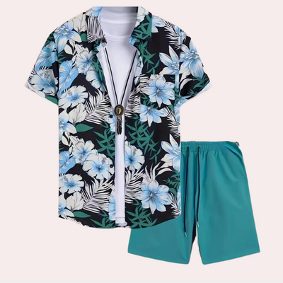 Travis - Gebloemde tweedelige zomerkleding voor heren - Perfect voor de lente en zomer