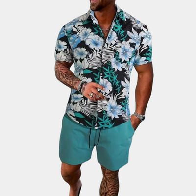 Travis - Gebloemde tweedelige zomerkleding voor heren - Perfect voor de lente en zomer