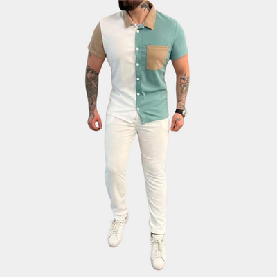 Jeter - Trendy color block heren tweedelige set voor de zomer