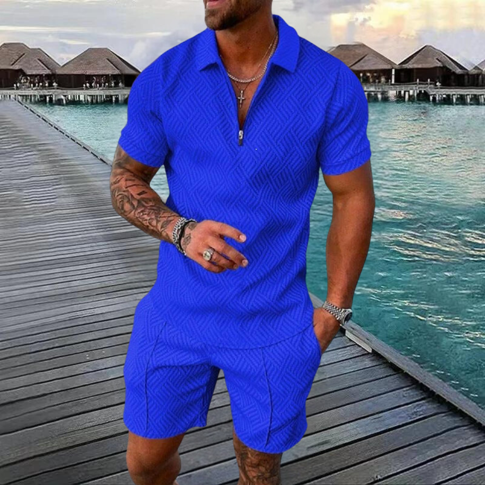 Modieuze en colorful herenset voor de zomer