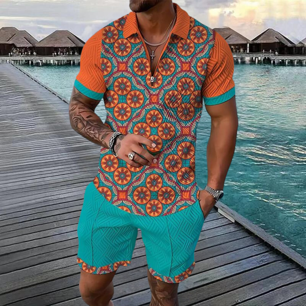 Modieuze en colorful herenset voor de zomer