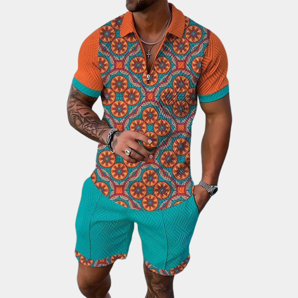 Modieuze en colorful herenset voor de zomer