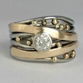 Bague Leticia en zircon avec incrustation en or vintage 