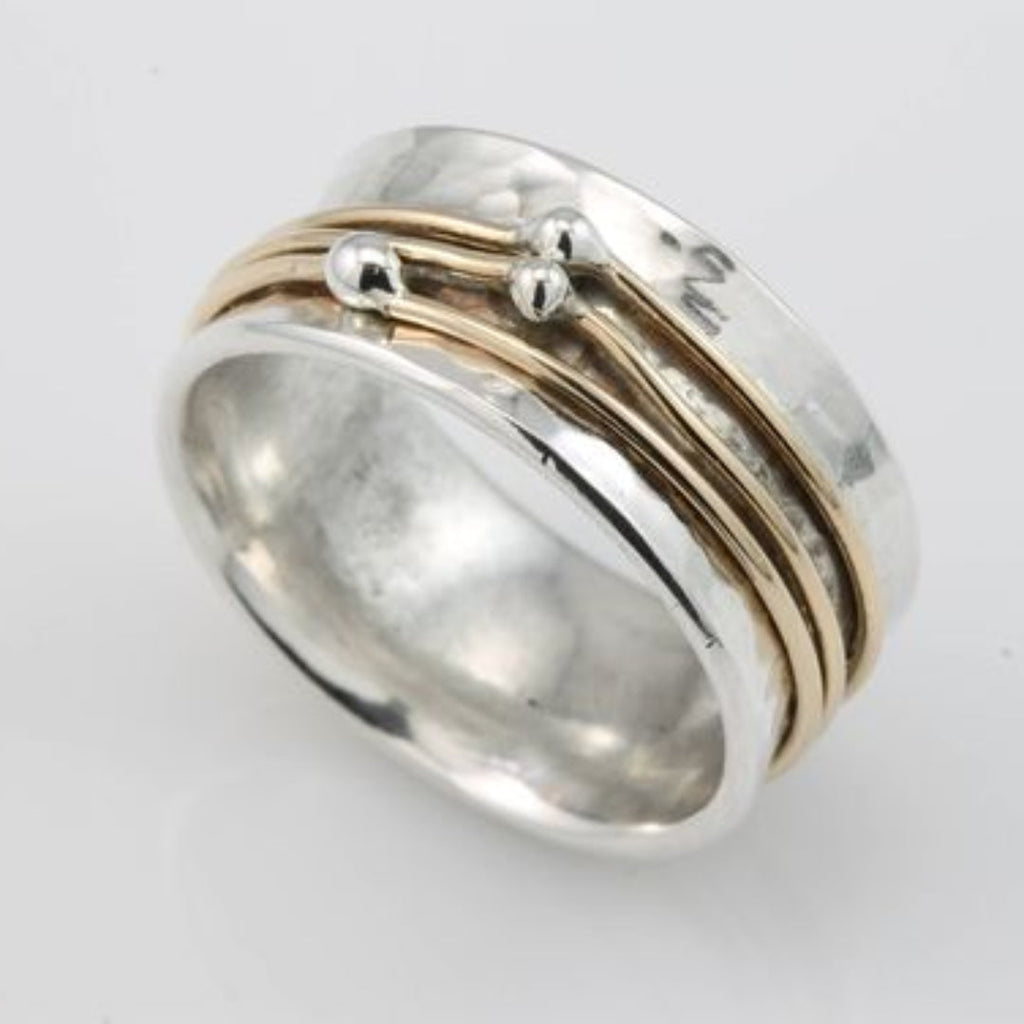 Lidia - Bague en argent avec revêtement doré vieilli 