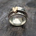 Mireia - Bague en argent avec cœur en or 