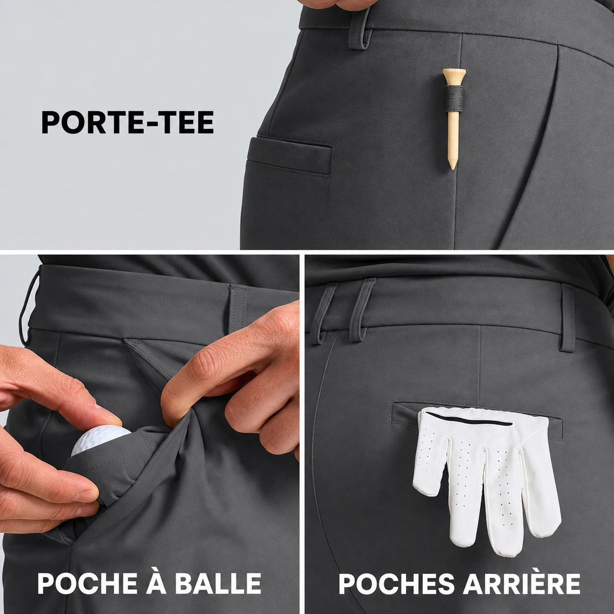 Short de Golf Pro — Stretch & Respirant