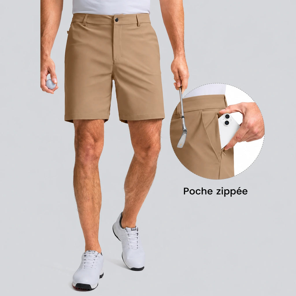 Short de Golf Pro — Stretch & Respirant