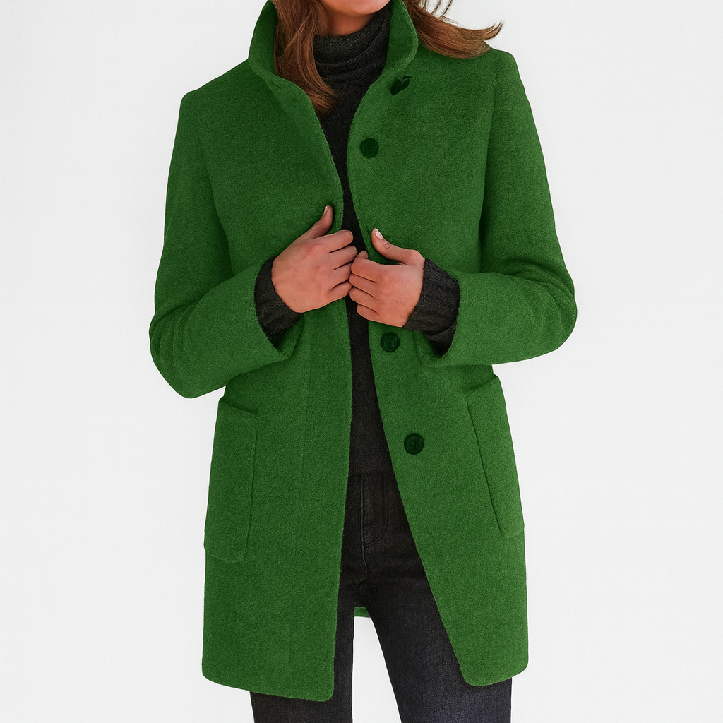 LYDIA | Jacket with a high collar made of mixed wełny 